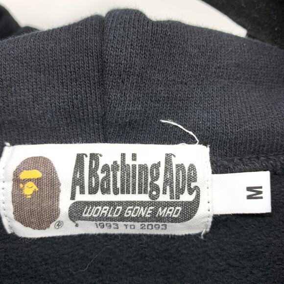Bape A Bathing Ape Men's Sz Medium Palm Tree Hoodie Sweatshirt Long Sleeve Black - Picture 7 of 9